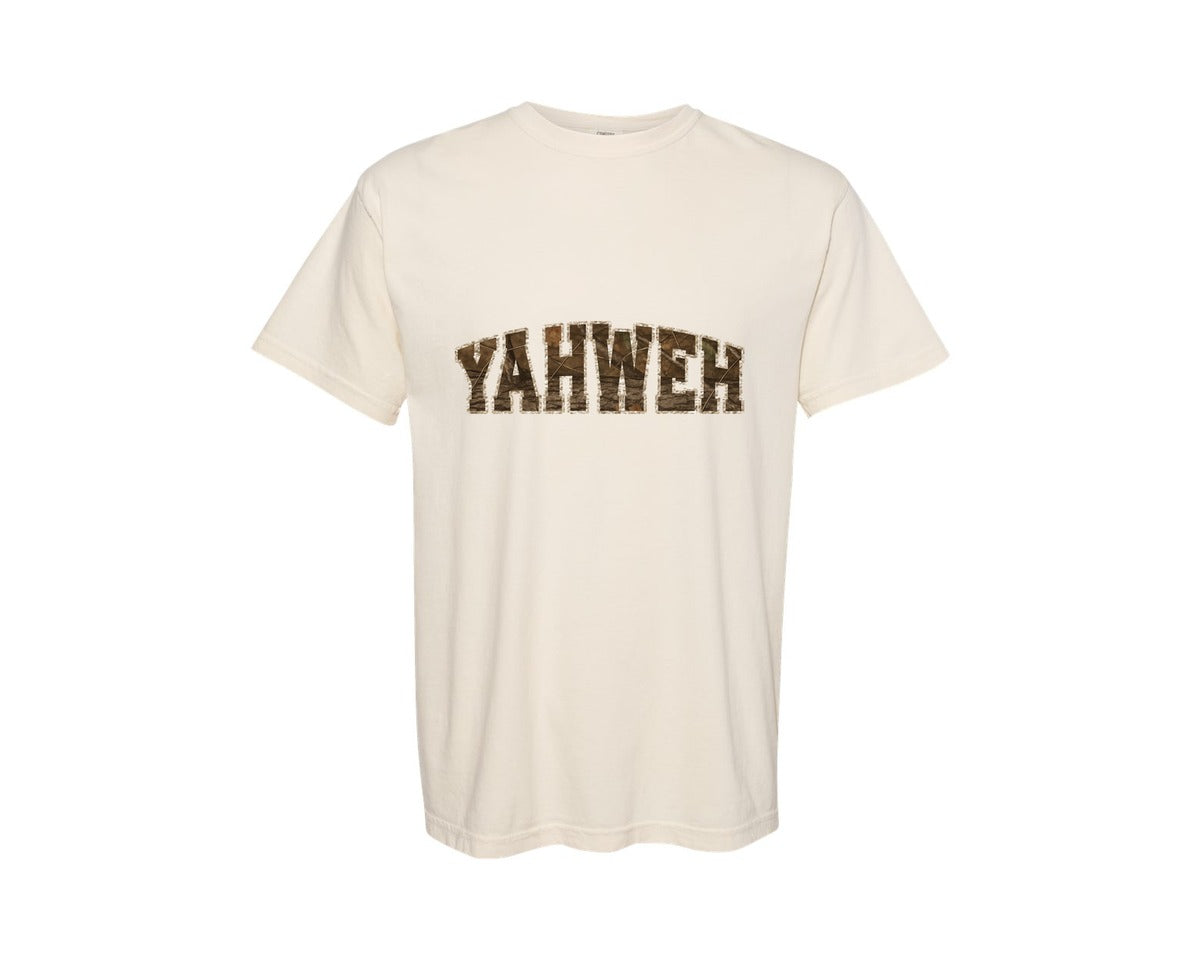brand:Comfort Colors|color:Ivory|Yahweh Camo Graphic T-Shirt