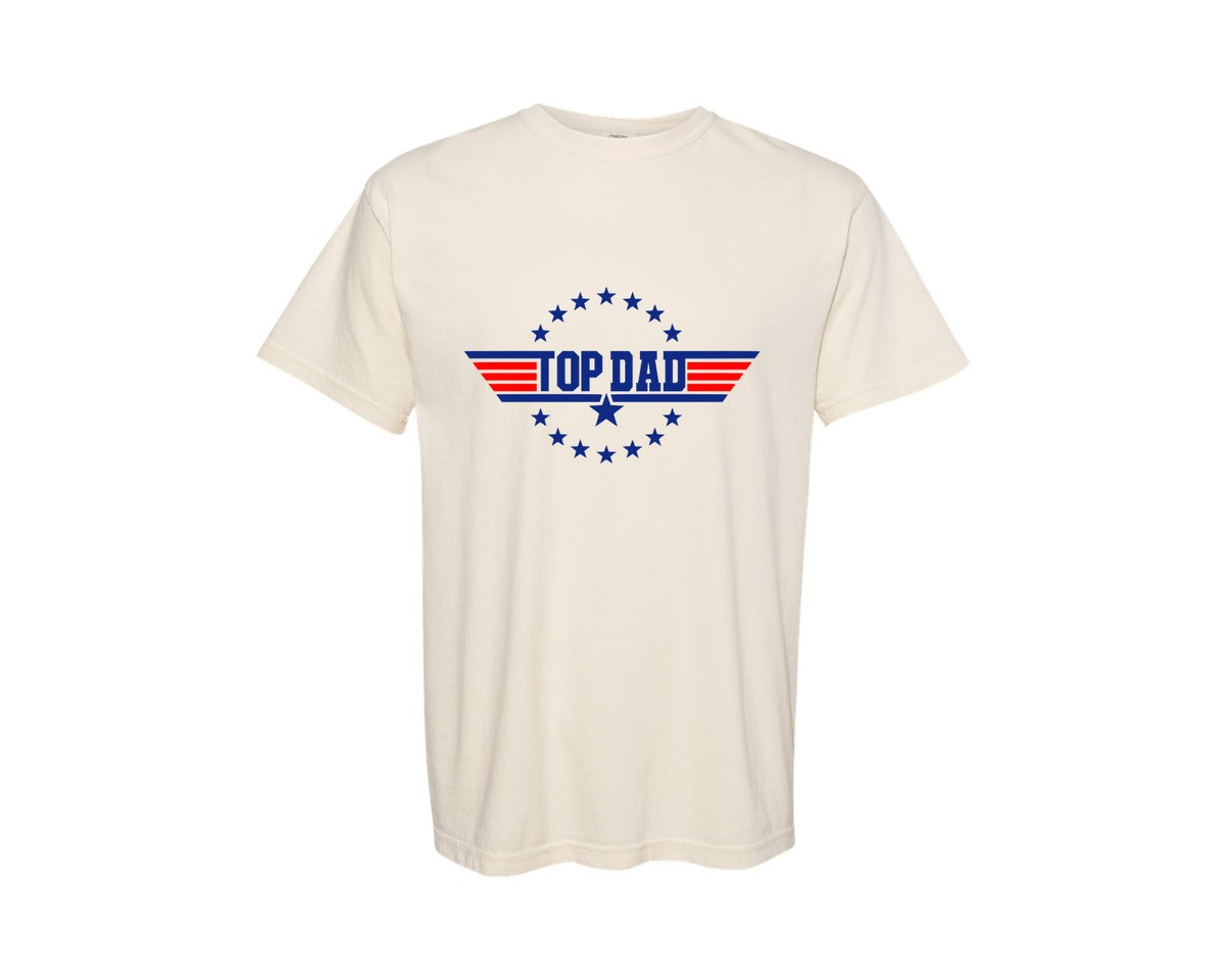 brand:Comfort Colors|color:Ivory|Top Dad 3 Graphic T-Shirt