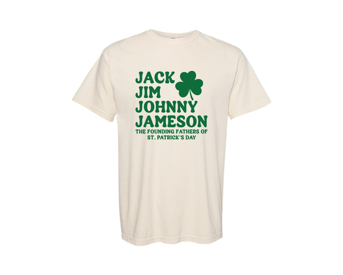 brand:Comfort Colors|color:Ivory|Jack Jim Johnny Jameson St Patricks Graphic T-Shirt