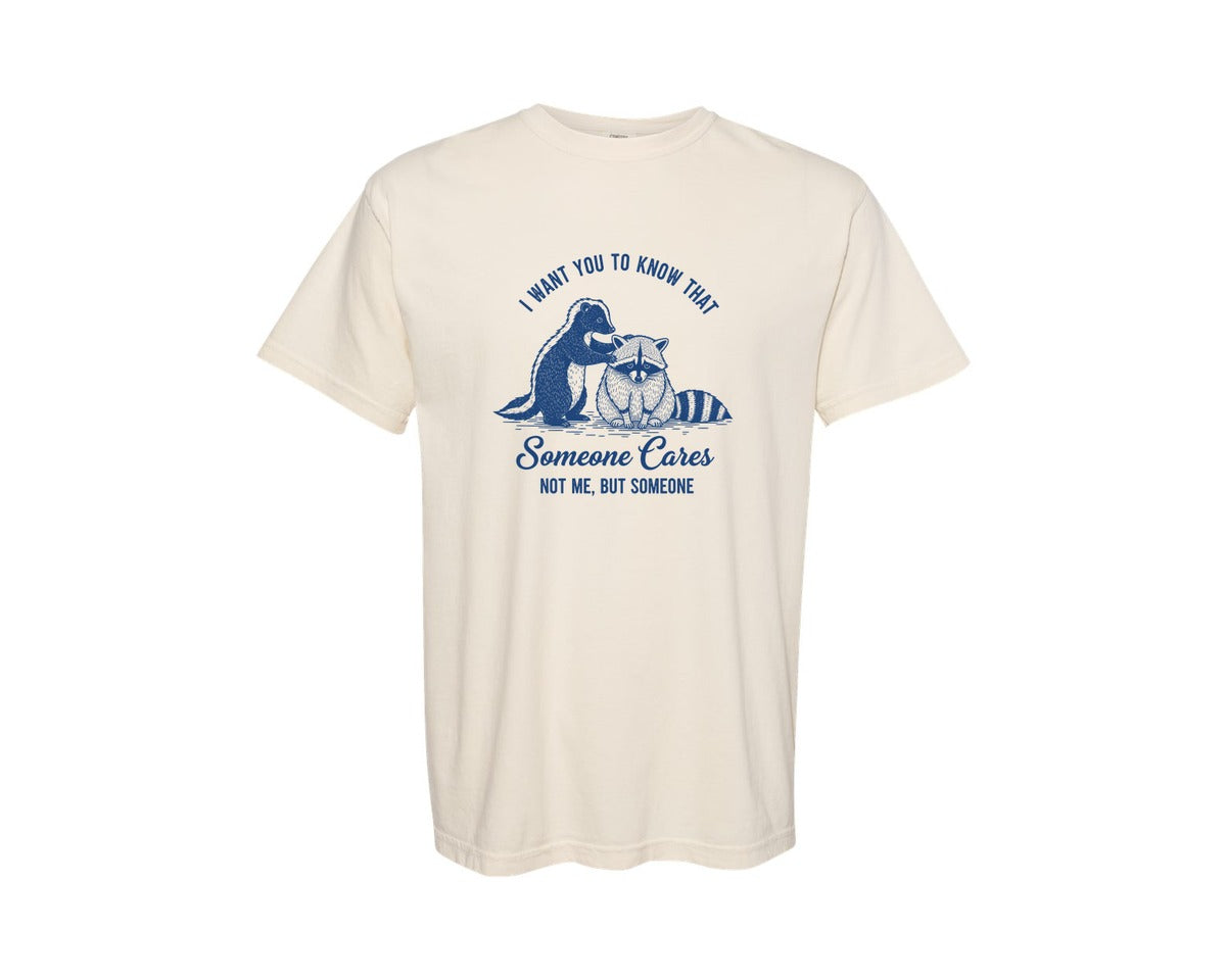 brand:Comfort Colors|color:Ivory|Funny Sarcastic Raccoon Skunk Graphic T-Shirt