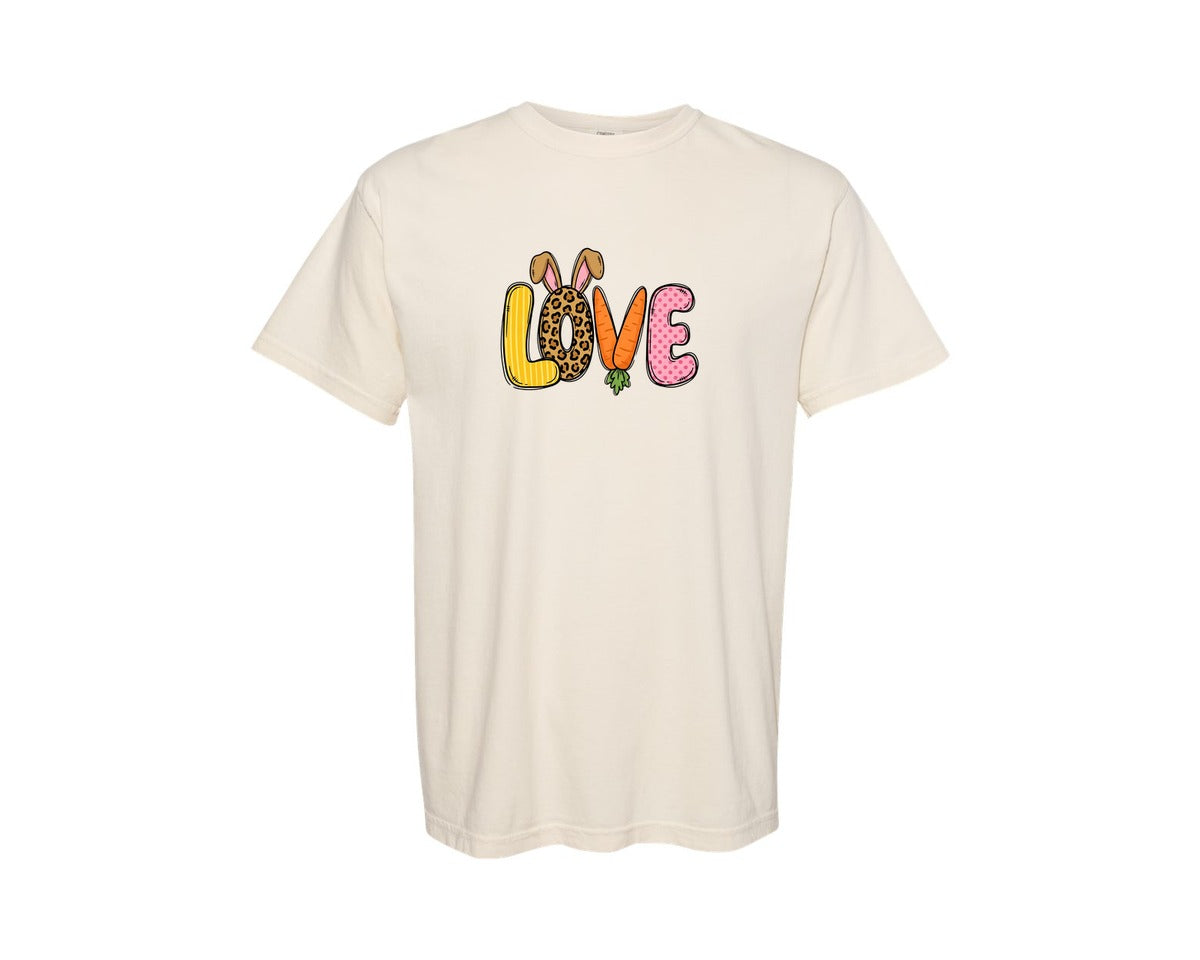 brand:Comfort Colors|color:Ivory|Easter Bunny Love Graphic T-Shirt