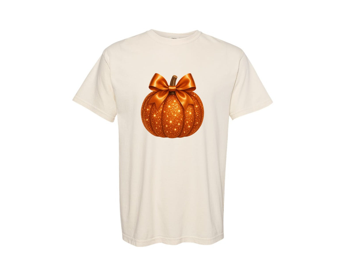 brand:Comfort Colors|color:Ivory|Halloween Disco Glitter Pumpkin 3 Graphic T-Shirt