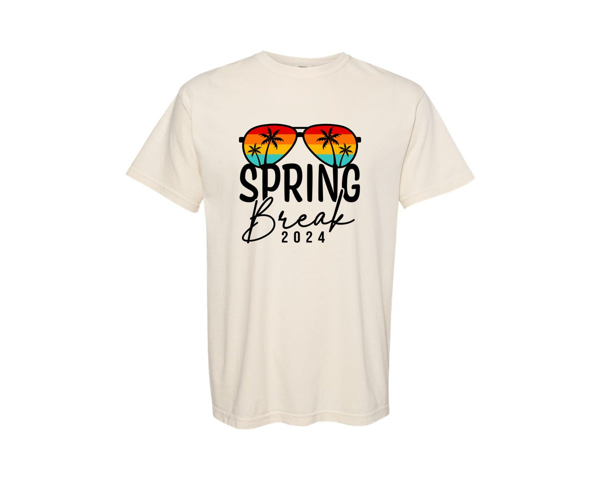 brand:Comfort Colors|color:Ivory|Spring Break 2024 Vacation Vsublimatiion Graphic T-Shirt