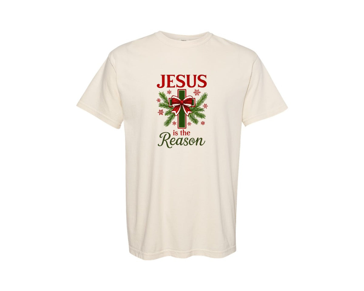 brand:Comfort Colors|color:Ivory|Jesus Holiday Christmas Season Graphic T-Shirt