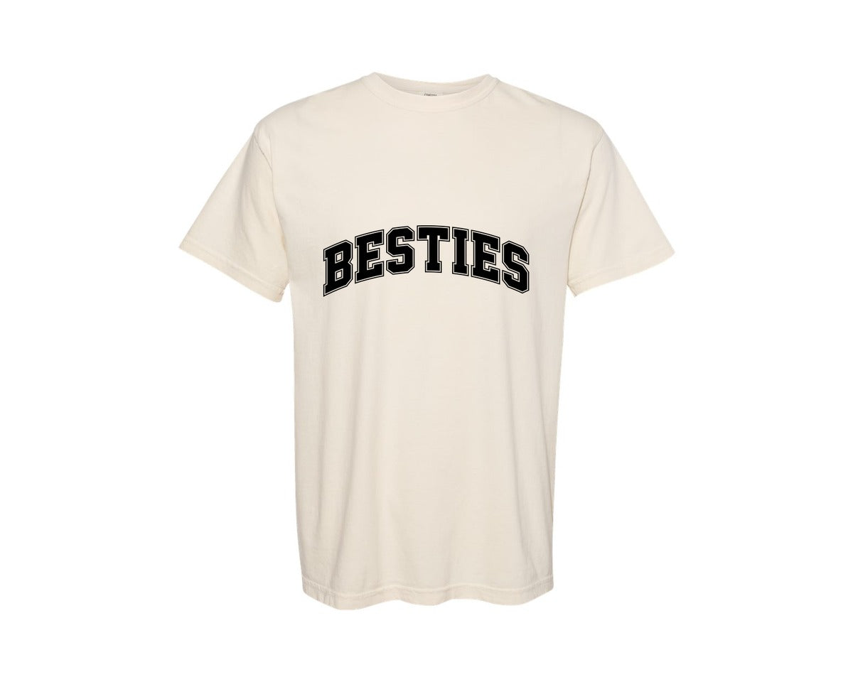 brand:Comfort Colors|color:Ivory|Retro Besties Varsity Graphic T-Shirt