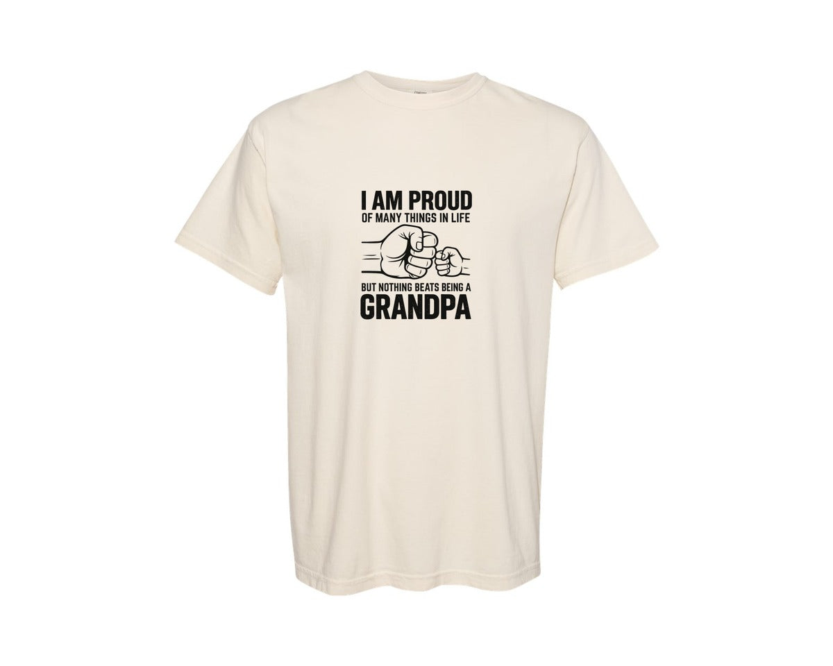 brand:Comfort Colors|color:Ivory|Proud Grandpa Fist Bump Graphic T-Shirt