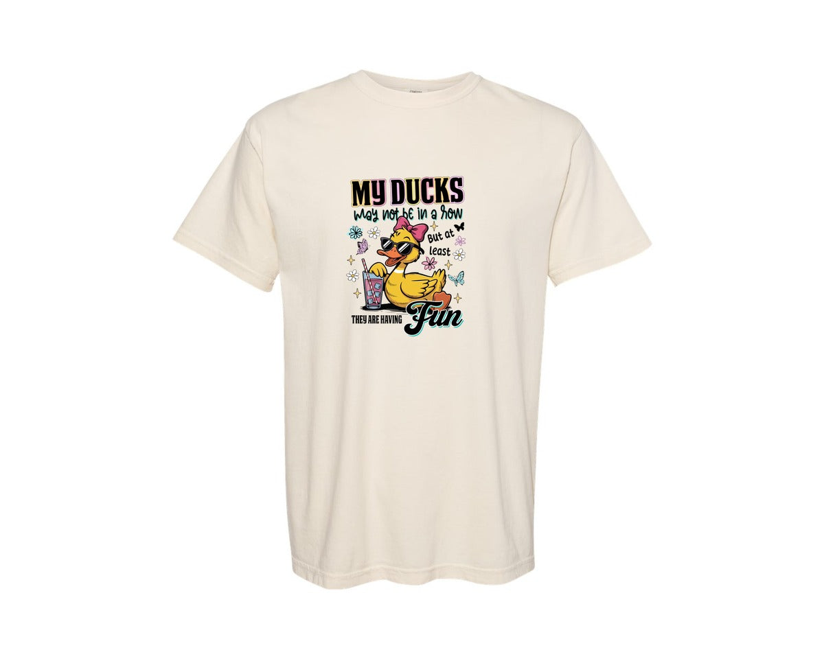 brand:Comfort Colors|color:Ivory|Funny Ducks Funny Sarcastic Graphic T-Shirt