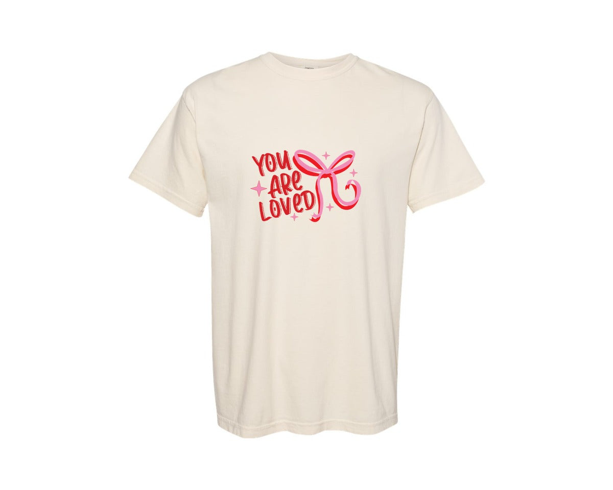 brand:Comfort Colors|color:Ivory|You Are Loved Valentine Love Graphic T-Shirt