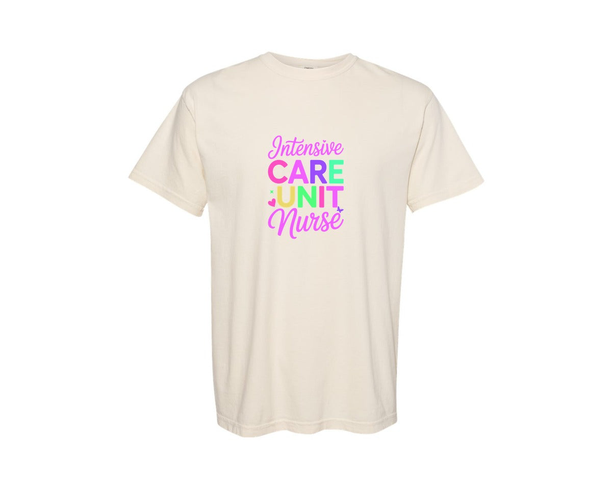 brand:Comfort Colors|color:Ivory|Bold Icu Nurse Graphic Design Graphic T-Shirt