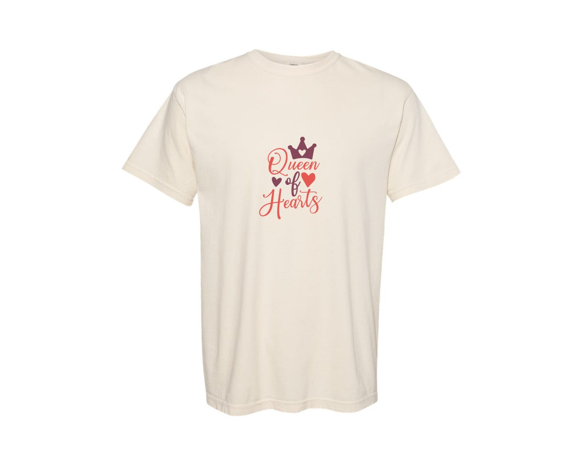 brand:Comfort Colors|color:Ivory|Queen Of Hearts Design 12 Graphic T-Shirt
