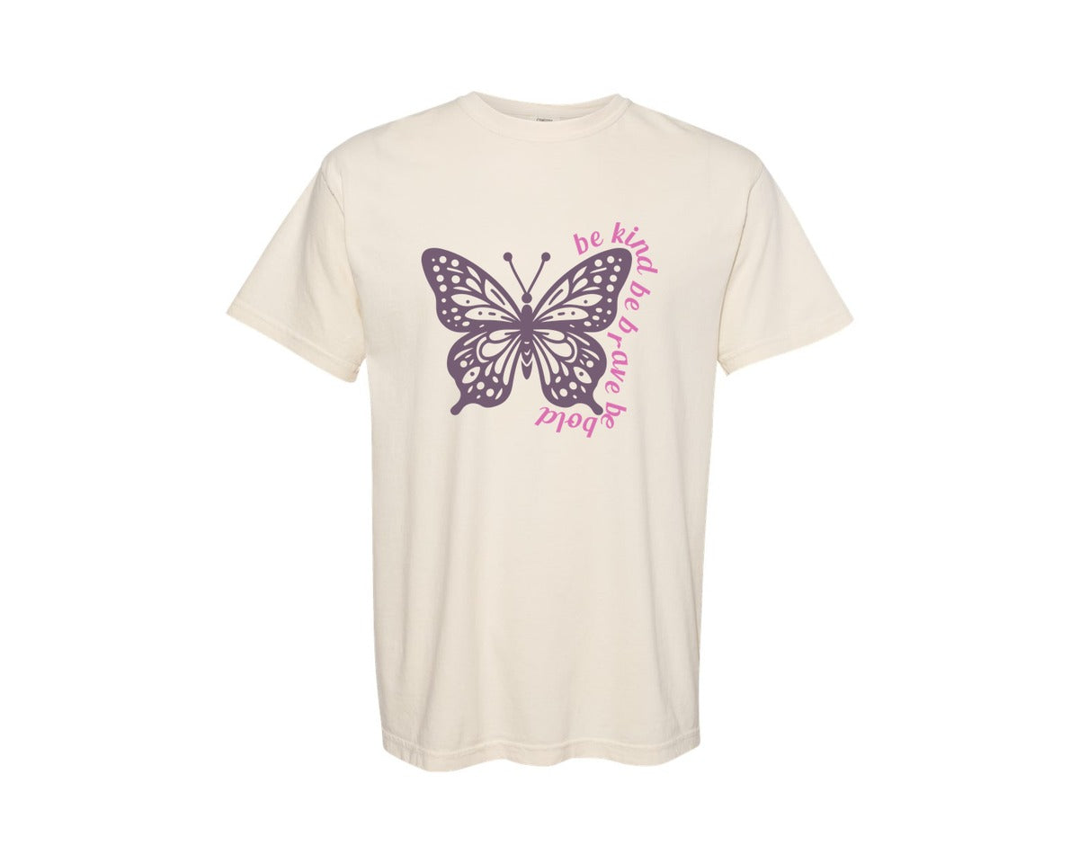 brand:Comfort Colors|color:Ivory|Be Kind Be Brave Be Bold 3 Graphic T-Shirt
