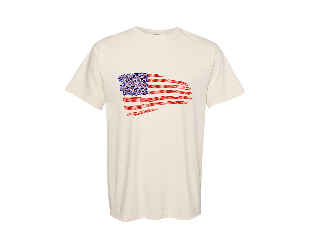 brand:Comfort Colors|color:Ivory|Usa Rhinestone Templates Design 5 Graphic T-Shirt