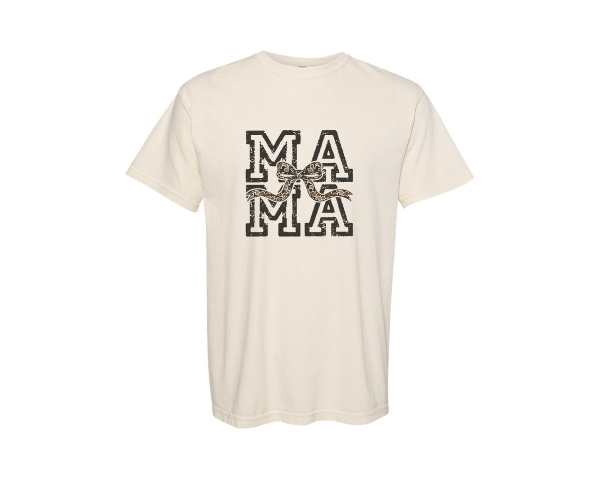 brand:Comfort Colors|color:Ivory|Retro Mama Coquette Mama Camo Graphic T-Shirt