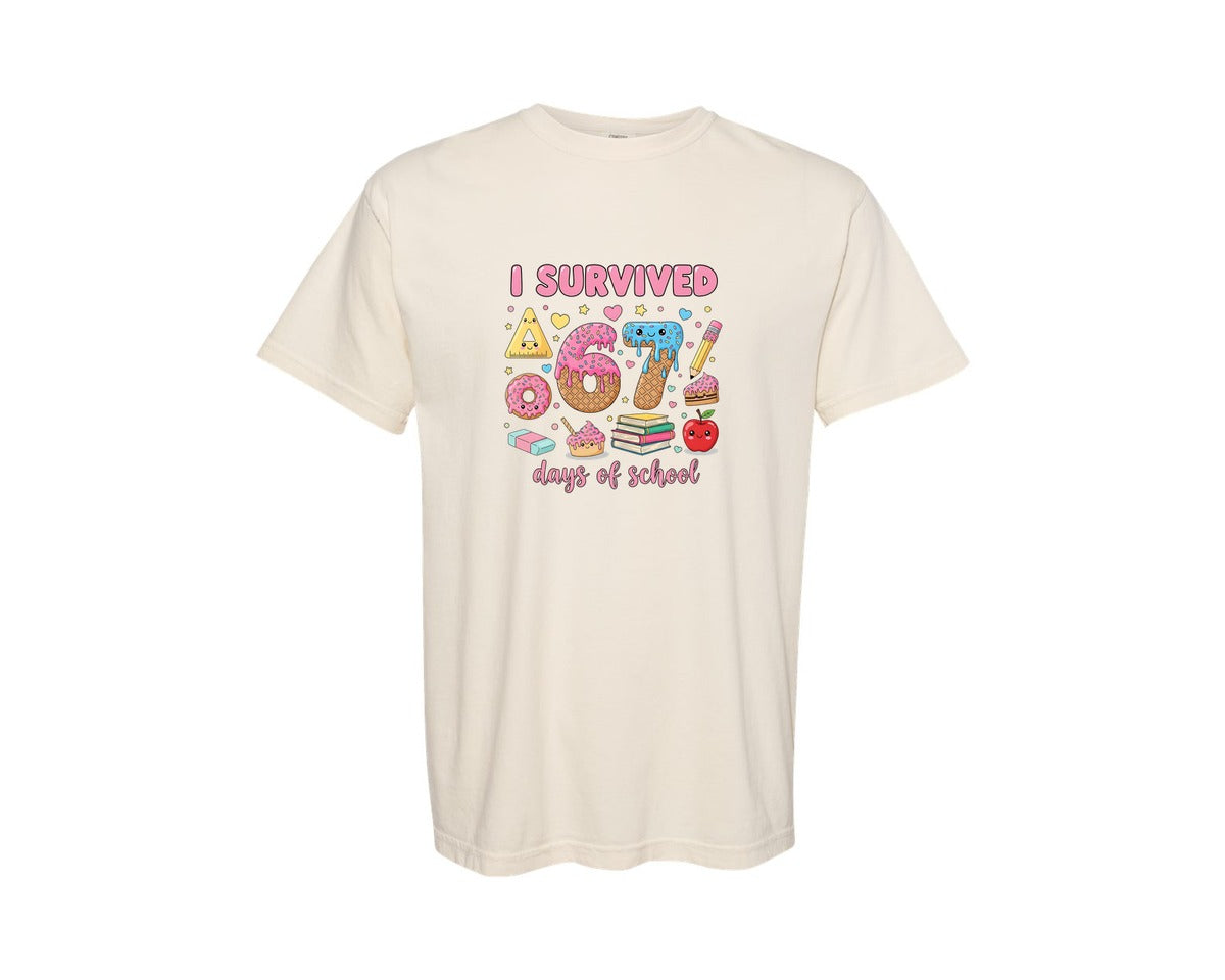 brand:Comfort Colors|color:Ivory|I Survived 67 Days Of School 39 Graphic T-Shirt