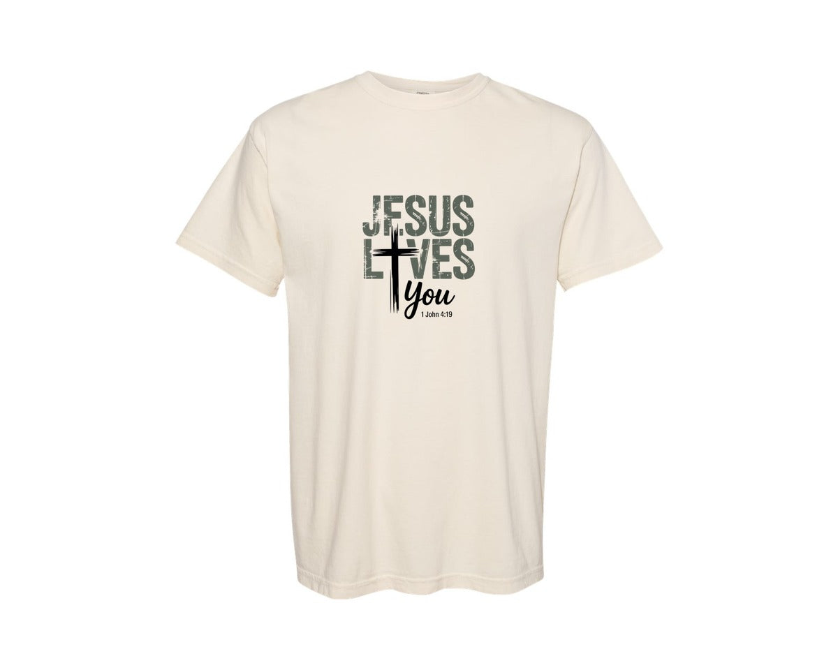 brand:Comfort Colors|color:Ivory|Love Like Jesus Faith Faith Graphic T-Shirt