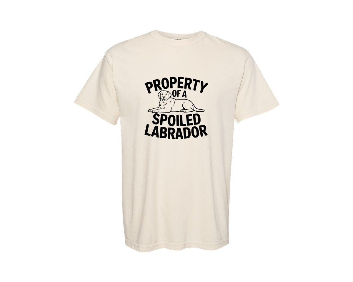 brand:Comfort Colors|color:Ivory|Property Of A Spoiled Labrador Graphic T-Shirt