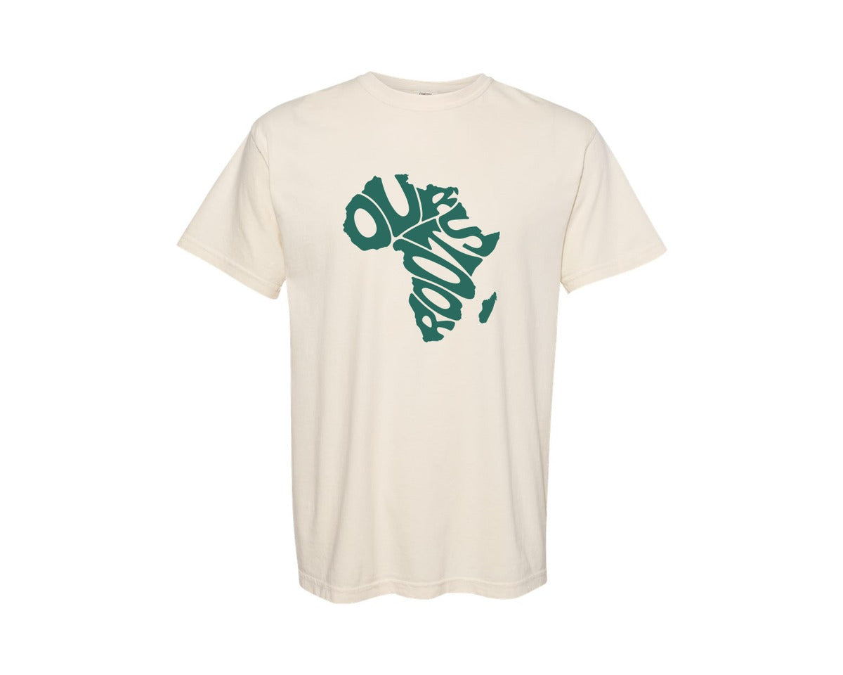 brand:Comfort Colors|color:Ivory|Africa Map Word Art Our Roosts Graphic T-Shirt