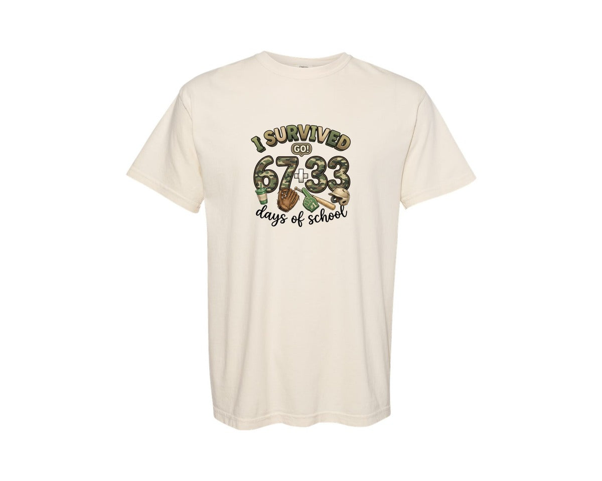 brand:Comfort Colors|color:Ivory|I Survived 6733 Days Of School 2 Graphic T-Shirt