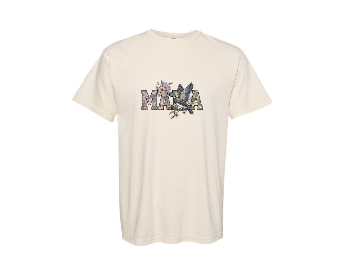 brand:Comfort Colors|color:Ivory|Rustic Camo Mama Duck Vintage Graphic T-Shirt