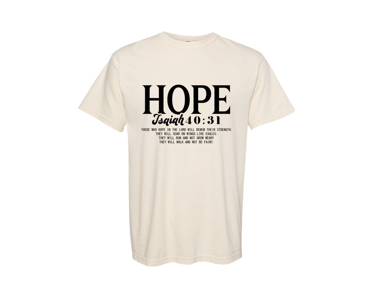 brand:Comfort Colors|color:Ivory|Hope Christian Bible Verse 2 Graphic T-Shirt