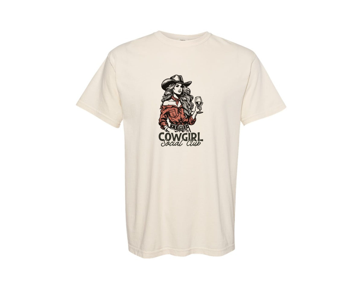 brand:Comfort Colors|color:Ivory|Cowgirl Social Club Cowgirl 2 Graphic T-Shirt