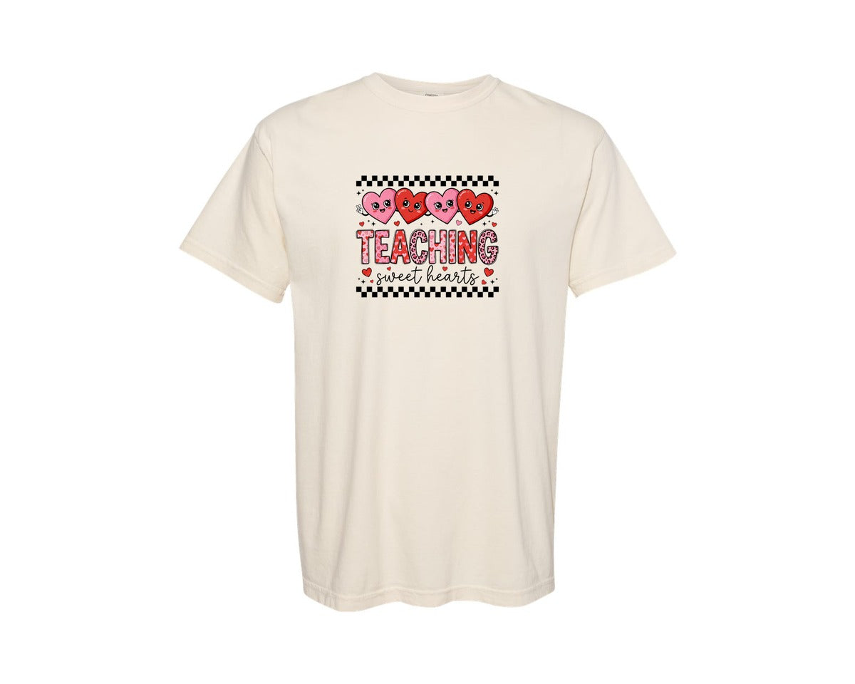 brand:Comfort Colors|color:Ivory|Teaching Sweet Hearts Valentine 2 Graphic T-Shirt