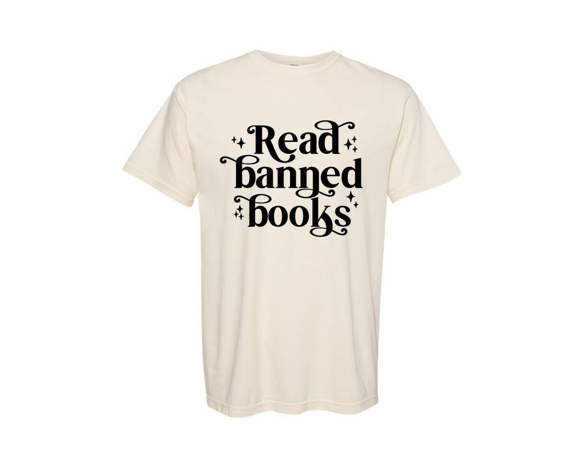 brand:Comfort Colors|color:Ivory|Read Banned Books Svgbooks Graphic T-Shirt
