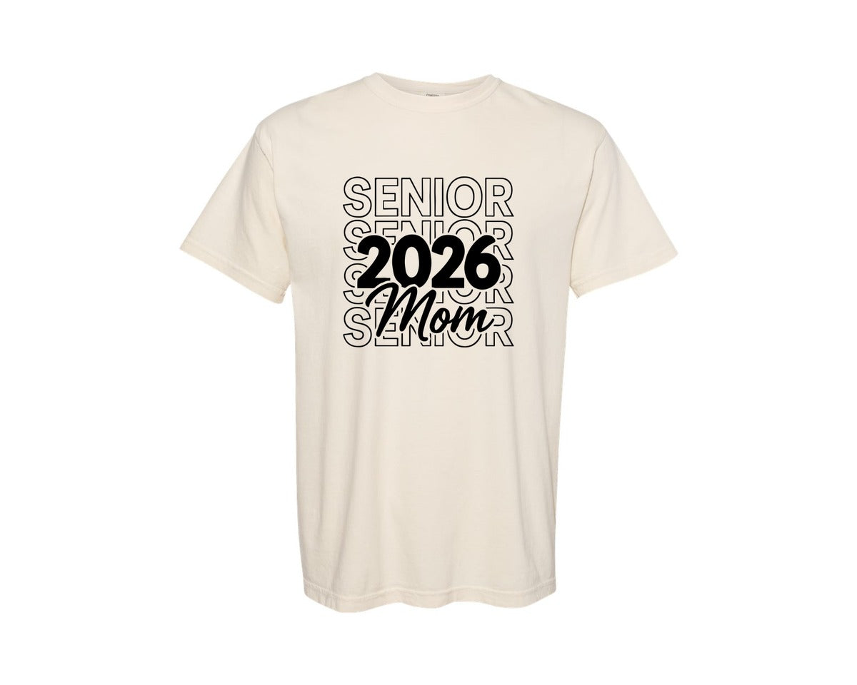 brand:Comfort Colors|color:Ivory|Senior Mom 2026 Mothers Day Graphic T-Shirt