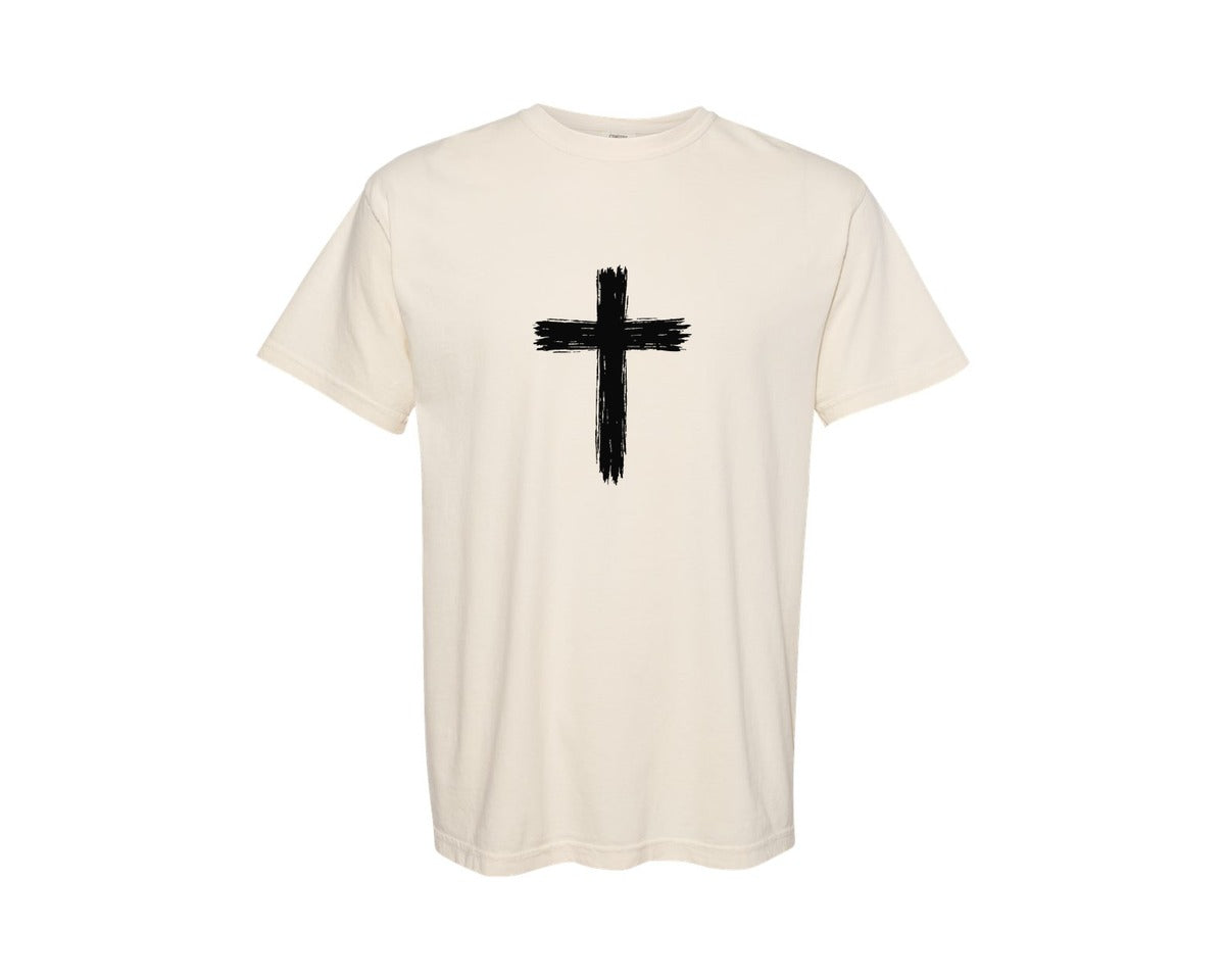 brand:Comfort Colors|color:Ivory|Cross 2 Graphic T-Shirt