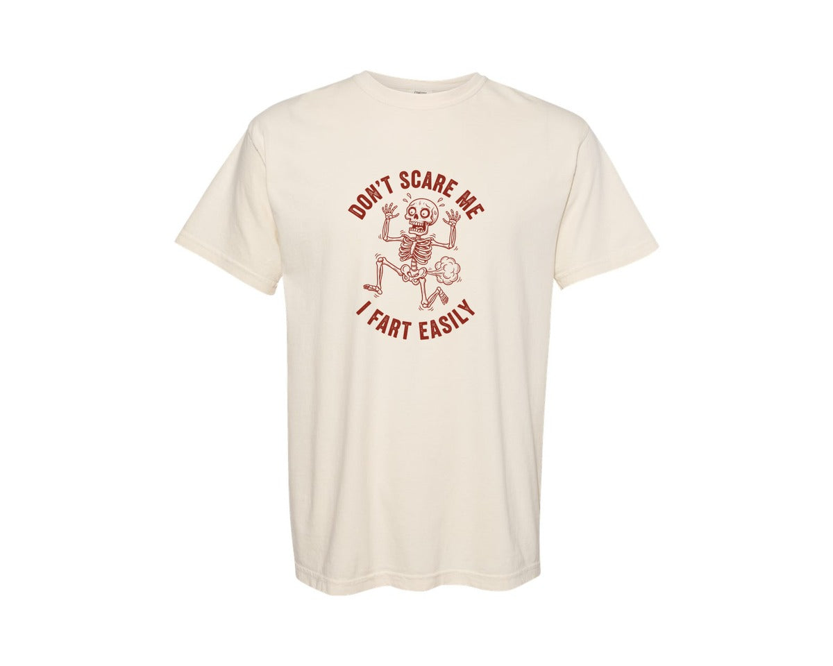 brand:Comfort Colors|color:Ivory|Dont Scare Me I Fart Easily Graphic T-Shirt