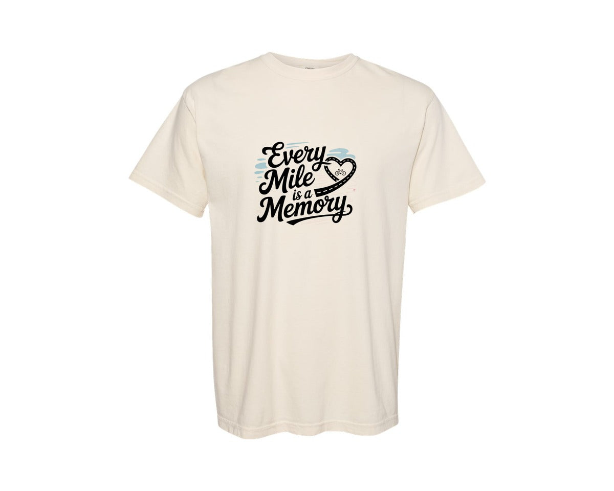 brand:Comfort Colors|color:Ivory|Every Mile Is A Memory Cycling Shirt Graphic T-Shirt