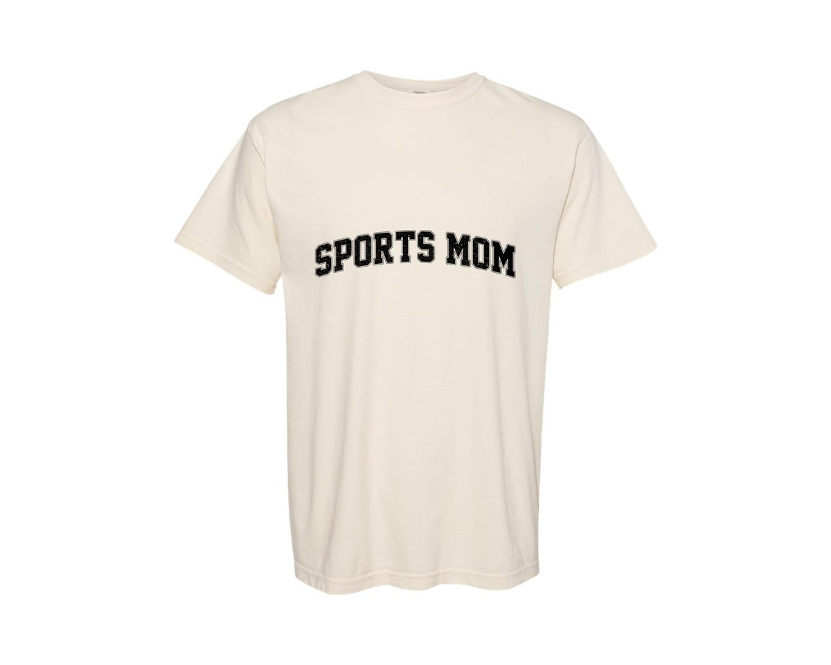 brand:Comfort Colors|color:Ivory|Sports Mom Retro Varsity Graphic T-Shirt