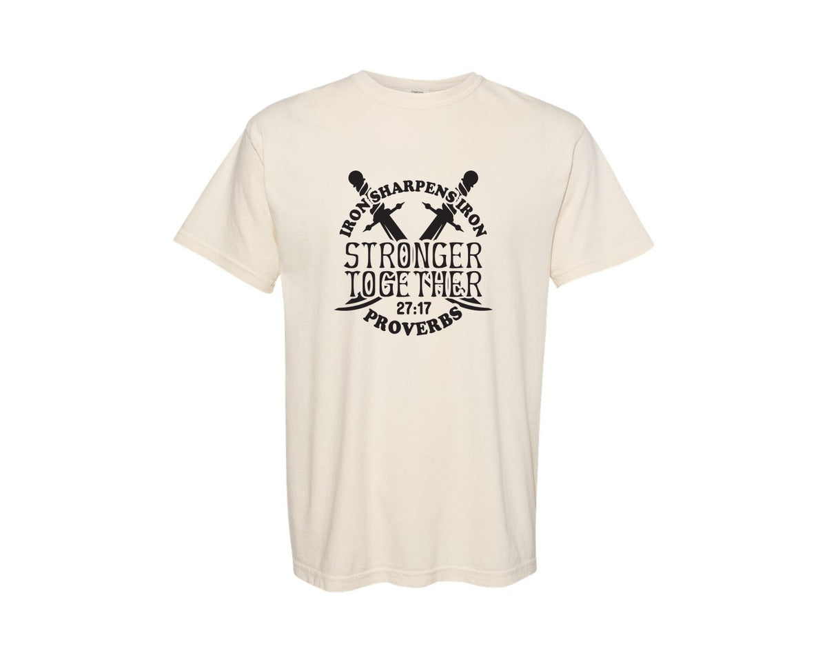 brand:Comfort Colors|color:Ivory|Iron Sharpens Iron Stronger Together Pro Graphic T-Shirt