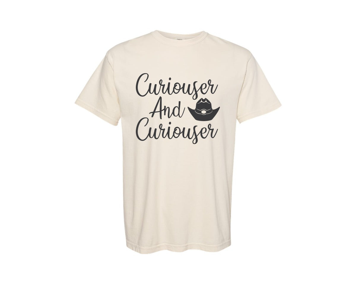 brand:Comfort Colors|color:Ivory|Curiouser And Curiouser Svgalice In Won Graphic T-Shirt
