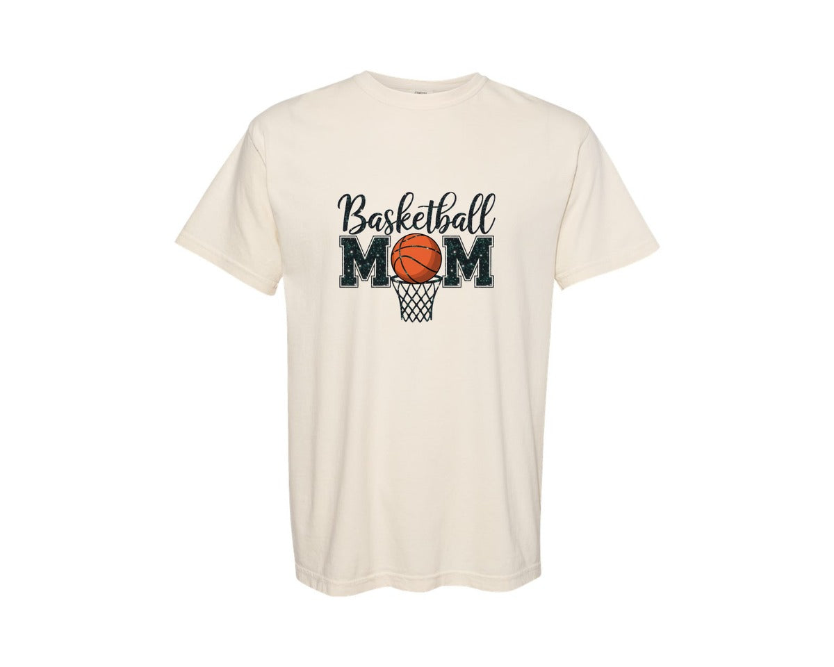 brand:Comfort Colors|color:Ivory|Basketball Mom Mascot Game Day Graphic T-Shirt