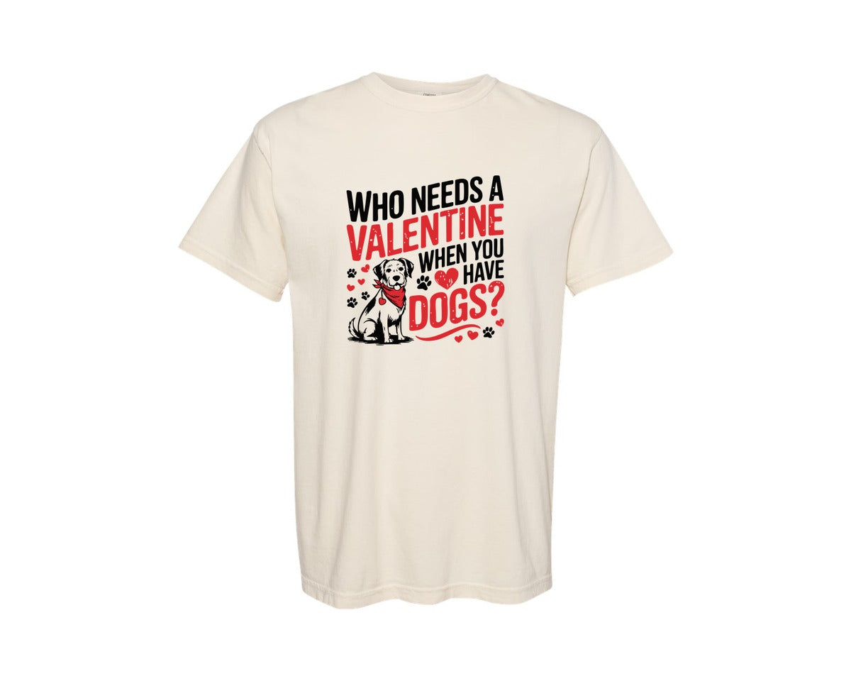 brand:Comfort Colors|color:Ivory|Valentine Dog Hearts And Paw Pet 2 Graphic T-Shirt