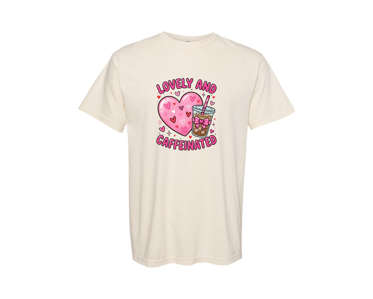 brand:Comfort Colors|color:Ivory|Cute Valentine Iced Coffee Graphic T-Shirt