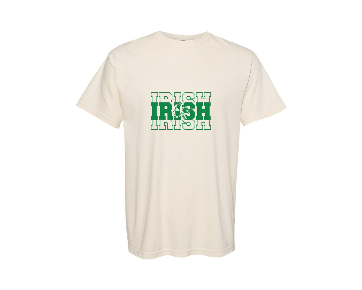 brand:Comfort Colors|color:Ivory|Irish Happy Go Lucky Happy Luc 6 Graphic T-Shirt