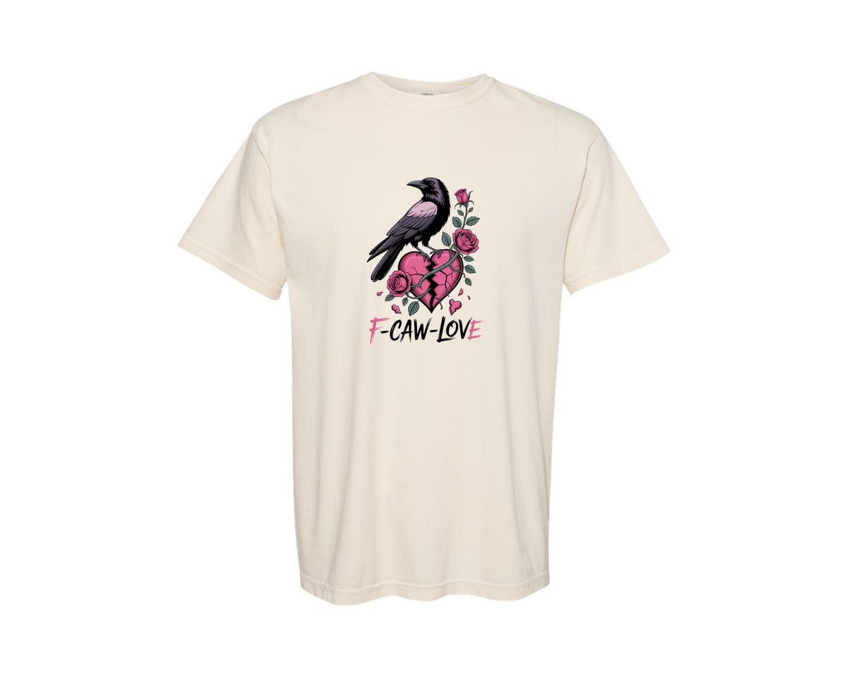 brand:Comfort Colors|color:Ivory|Crow Raven Anti Valentine Graphic T-Shirt
