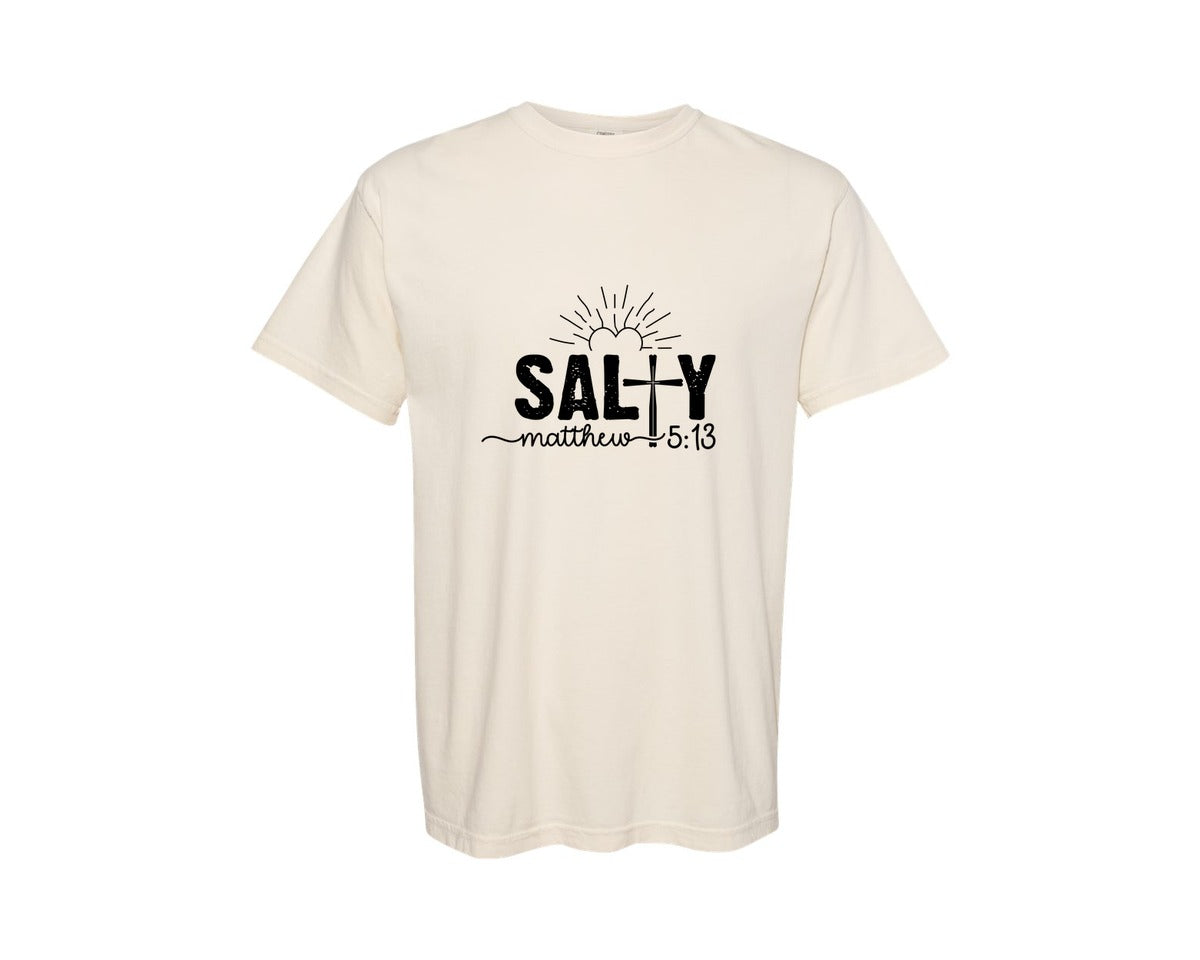 brand:Comfort Colors|color:Ivory|Salty Christian Shirt Graphic T-Shirt