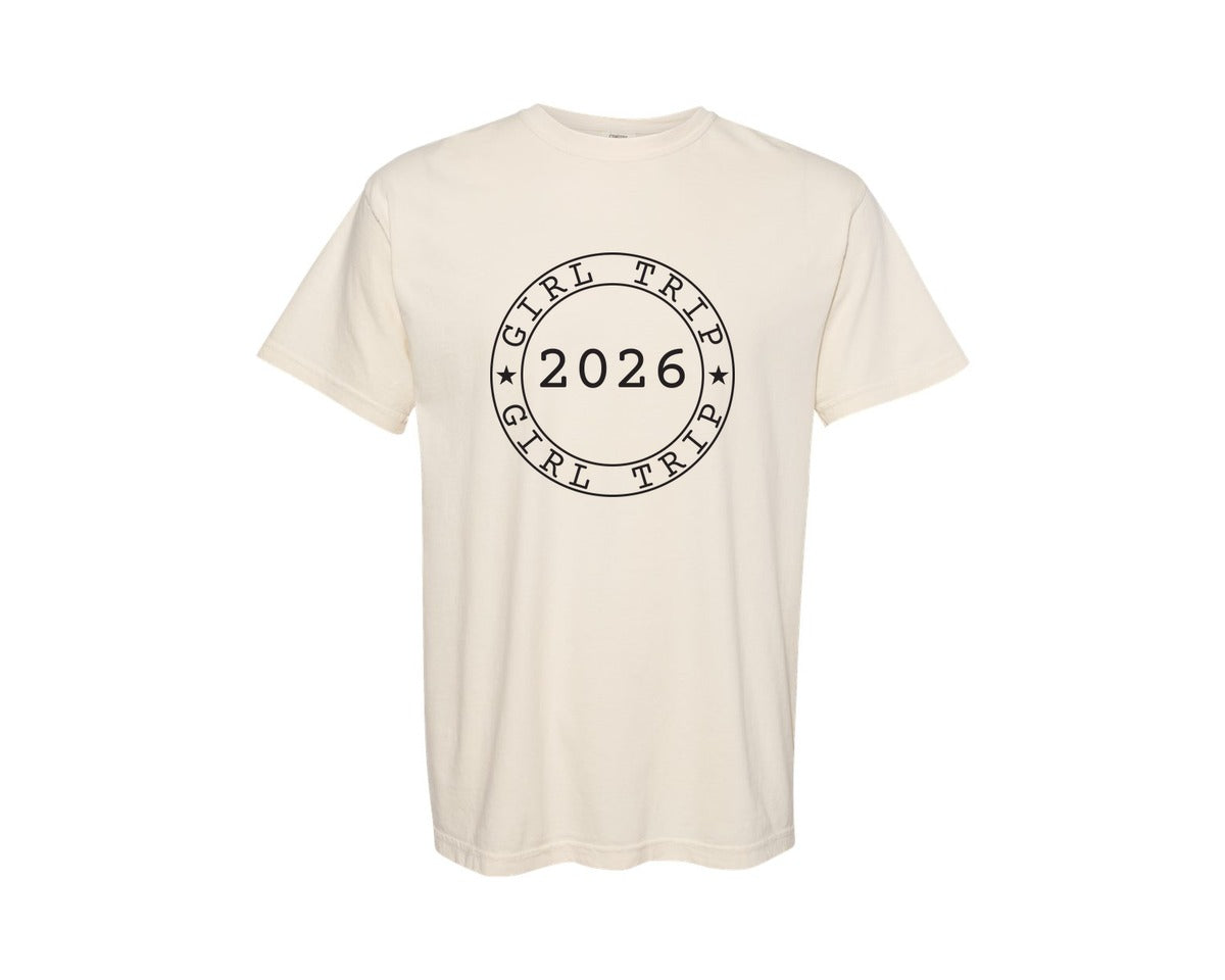 brand:Comfort Colors|color:Ivory|Girls Trip 2026 Great Memories Graphic T-Shirt