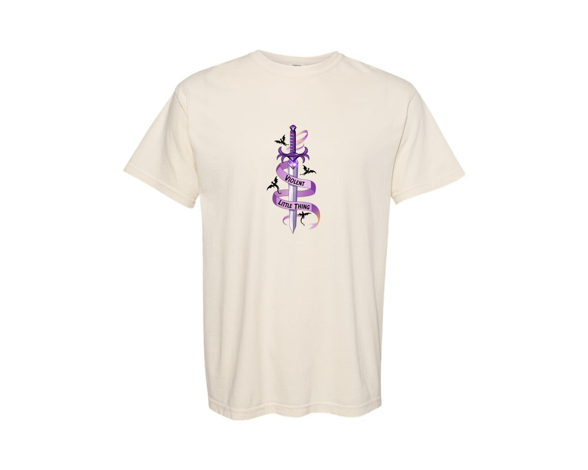 brand:Comfort Colors|color:Ivory|Violent Little Thing Gothic Fantasy Graphic T-Shirt