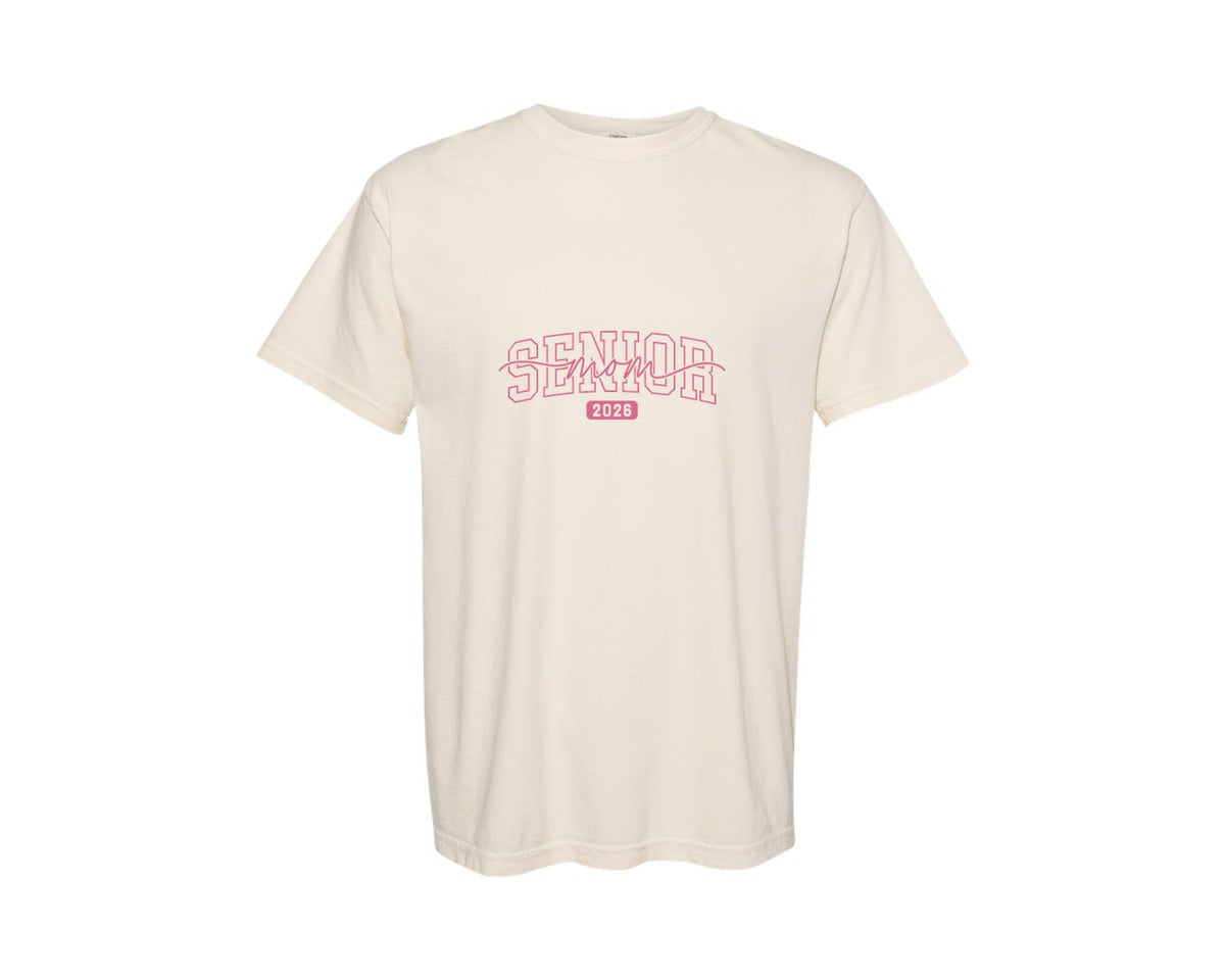 brand:Comfort Colors|color:Ivory|Senior Mom Senior Mom 2026 Graphic T-Shirt