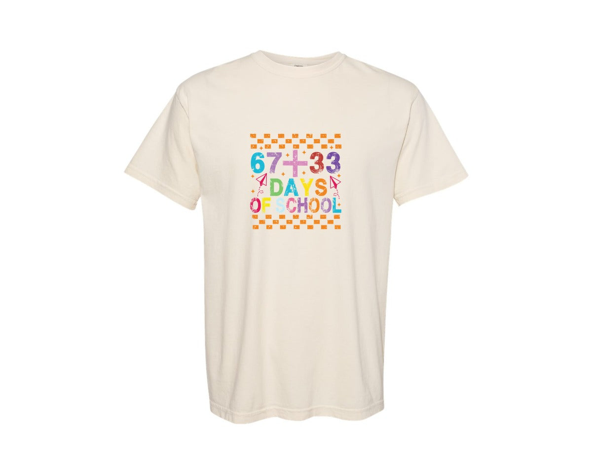brand:Comfort Colors|color:Ivory|100 Days Of School 13 Graphic T-Shirt
