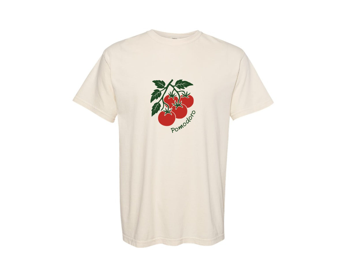 brand:Comfort Colors|color:Ivory|Italian Summer Pomodoro Tomato Graphic T-Shirt