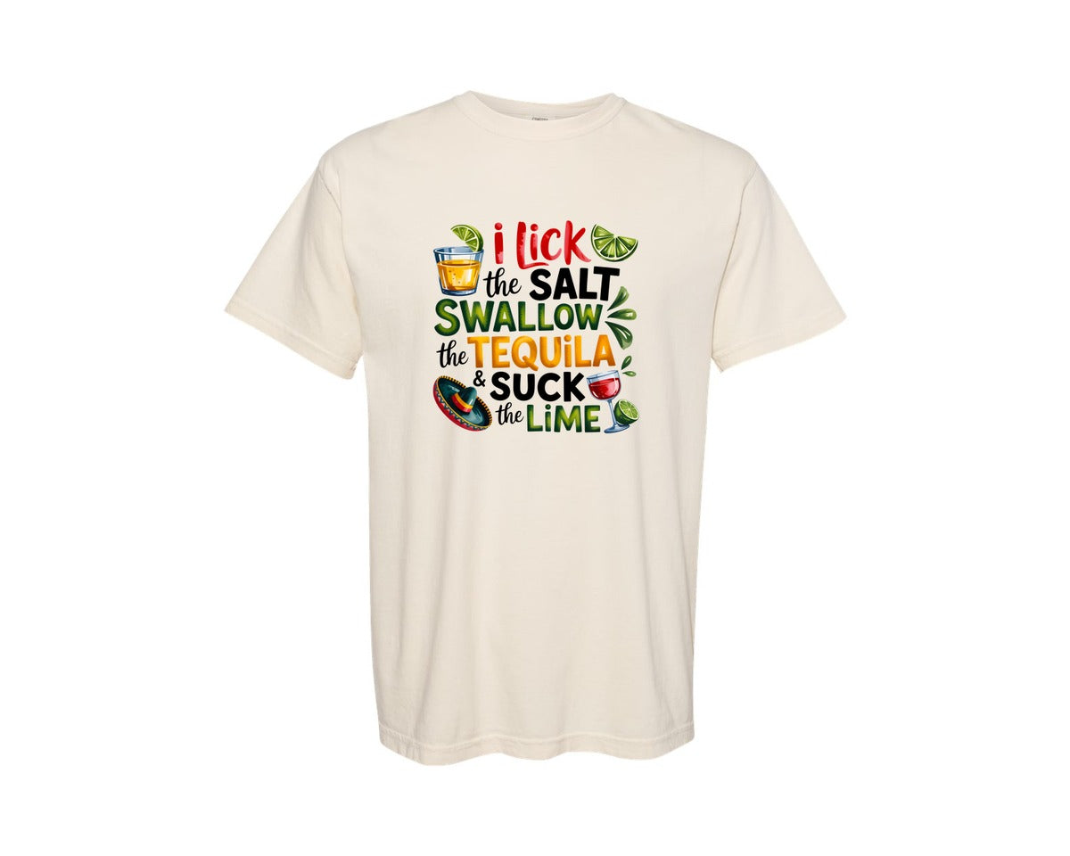 brand:Comfort Colors|color:Ivory|Tequila Cinco De Mayo Mexican Graphic T-Shirt