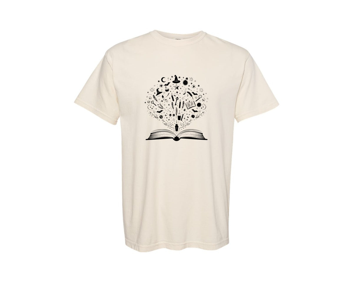 brand:Comfort Colors|color:Ivory|Book T Shirt Design Book Books Graphic T-Shirt