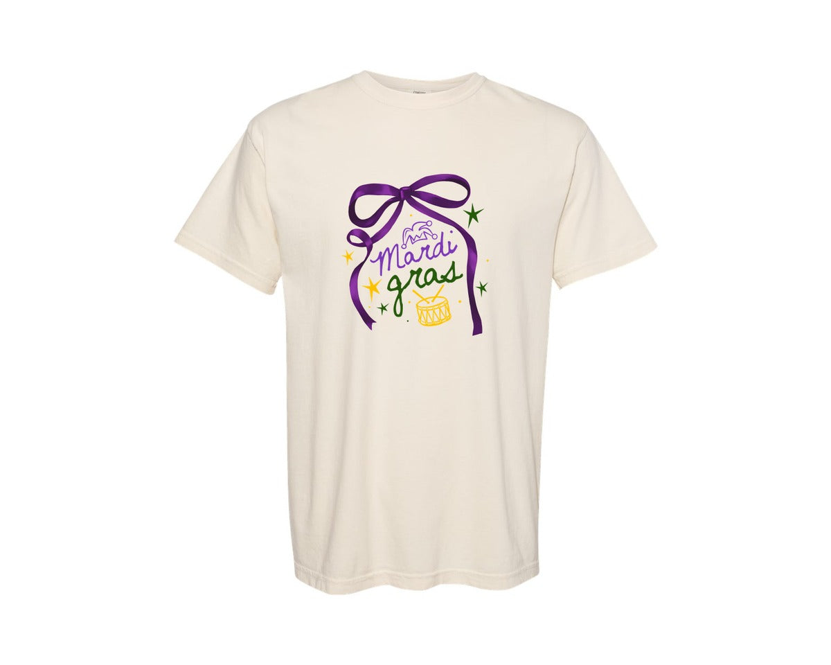 brand:Comfort Colors|color:Ivory|Mardi Gras Coquette Mardi Gras Graphic T-Shirt