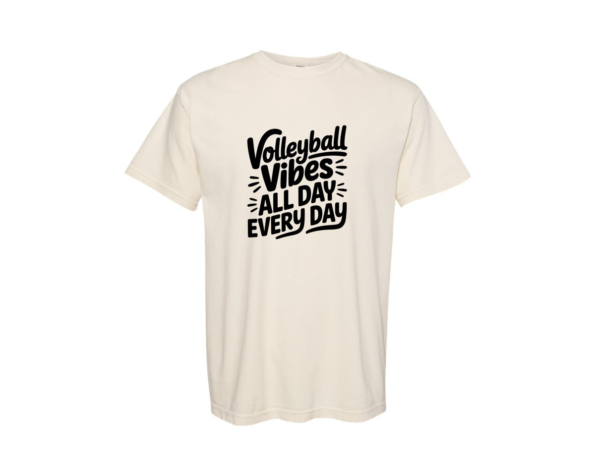 brand:Comfort Colors|color:Ivory|Volleyball Vibes Volleyball Game 2 Graphic T-Shirt