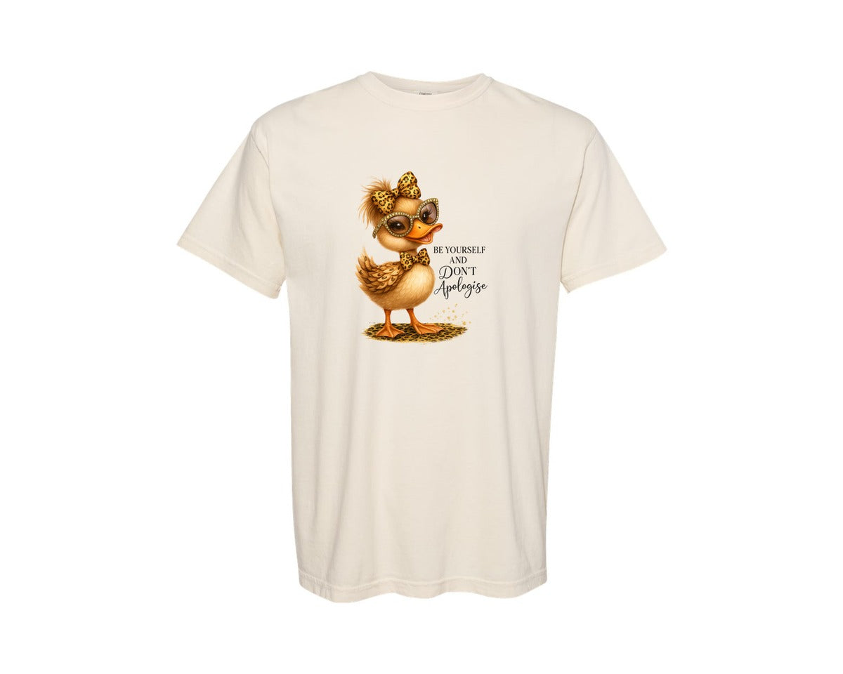 brand:Comfort Colors|color:Ivory|Be Yourself Duck Quote Design Graphic T-Shirt